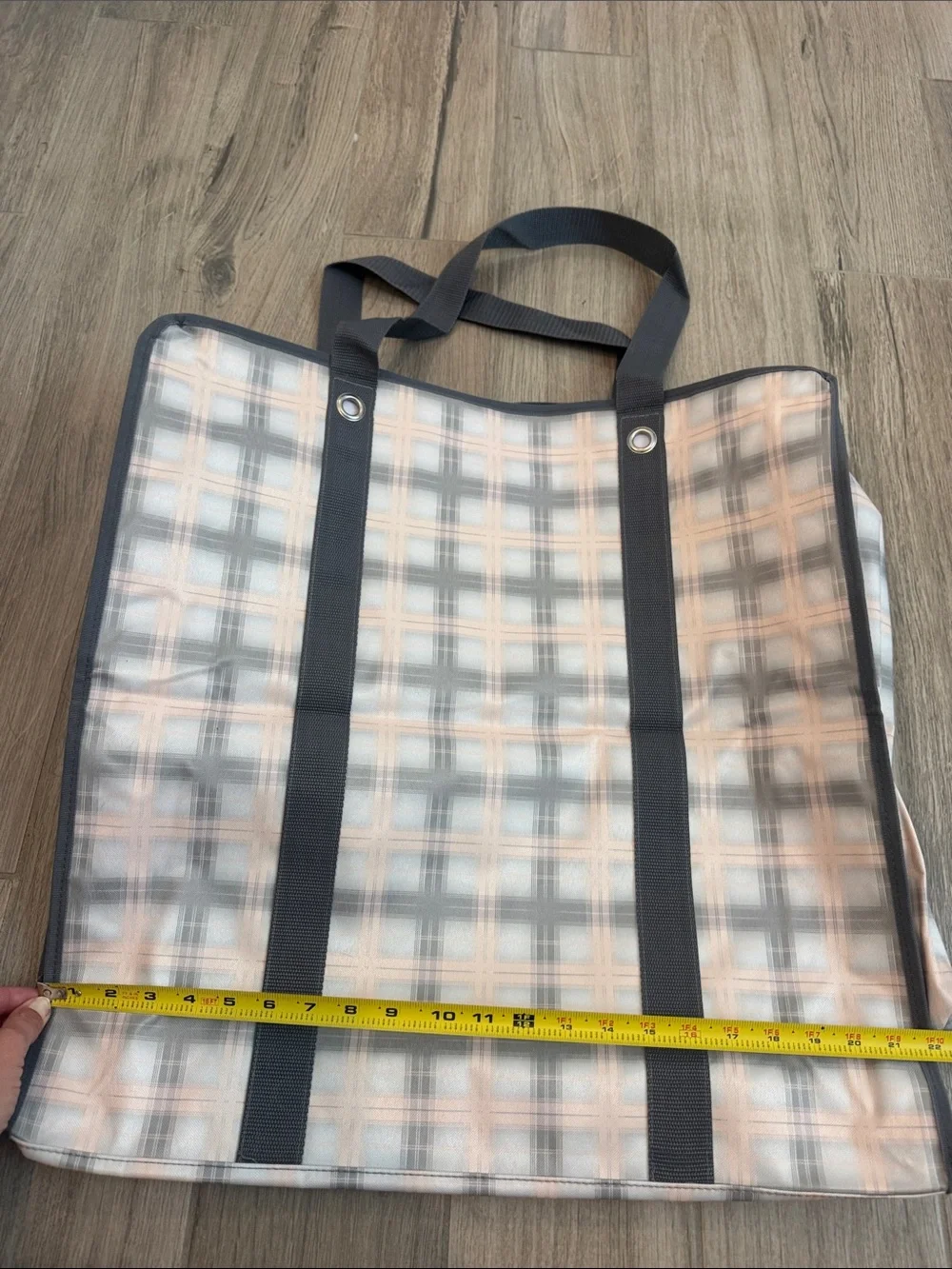 NEW in packaging- thirty-one Utility Storage Tote - Pale pink & Gray.